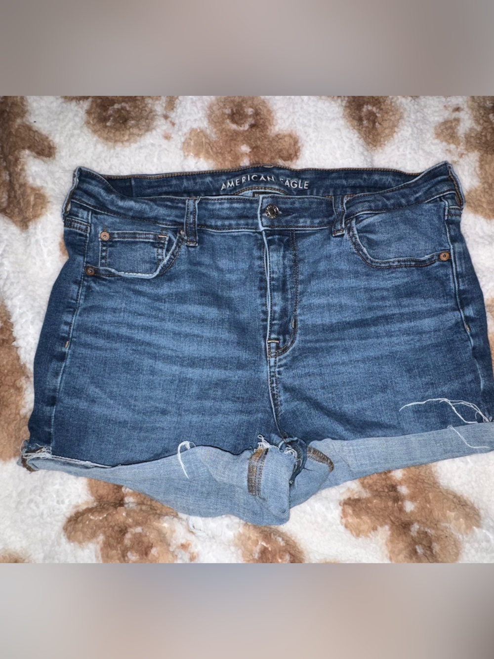 American Eagle Outfitters Blue Denim Rolled Hem Shorts